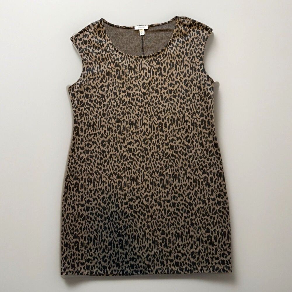 Nine West Size XL Animal Print Shift Mini Dress Sleeveless Lightweight Casual